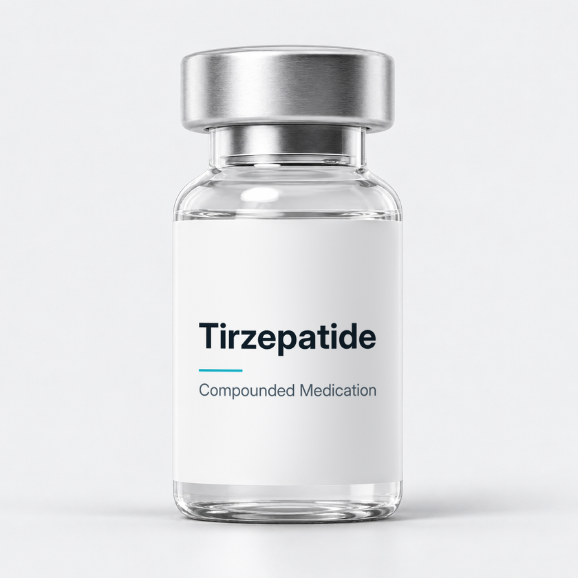 Synergistic Labs tirzepatide vial artwork